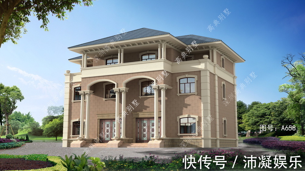 双拼|双拼欧式三层别墅,整体精美大方,兄弟就要这样盖。