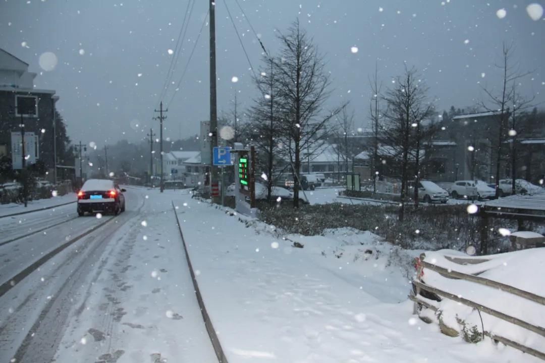 石梁美|一场初雪，天台石梁美成了画中仙~