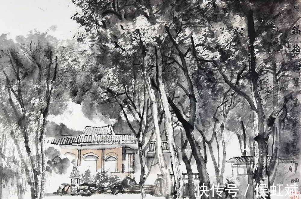 水墨山水画#辛丑写生|邹明水墨山水画