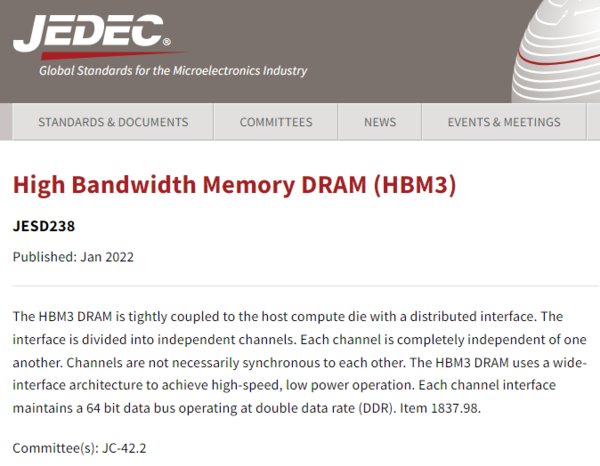hbm3|JEDEC发布HBM3标准：带宽翻倍覆盖更多领域