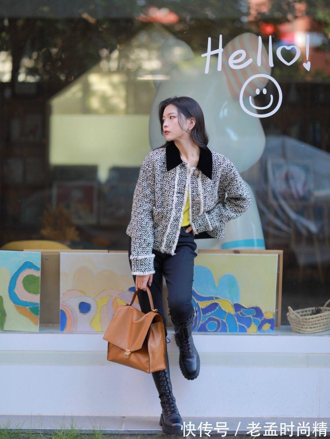 搭配|秋天精选:时尚博主小姐姐演绎针织连衣长裙+打底衫,优雅与个性