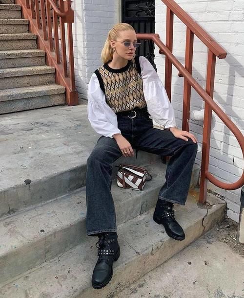 衬衫+毛衣，衬衫+高领=永不过时气质精！太美了！