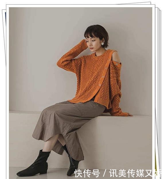 示例|厚实的针织衫怎么搭?15种秋冬穿搭示例,给你温暖可爱的休闲感