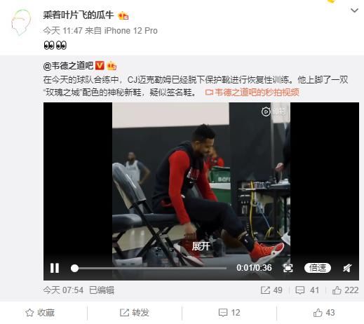 CJ1代终于曝光？球员上脚玫瑰城配色，外形好评，签名鞋还是驭帅15？