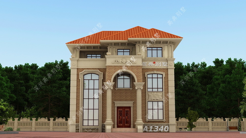 三楼|欧式自建别墅,方方正正,符合农村的要求。