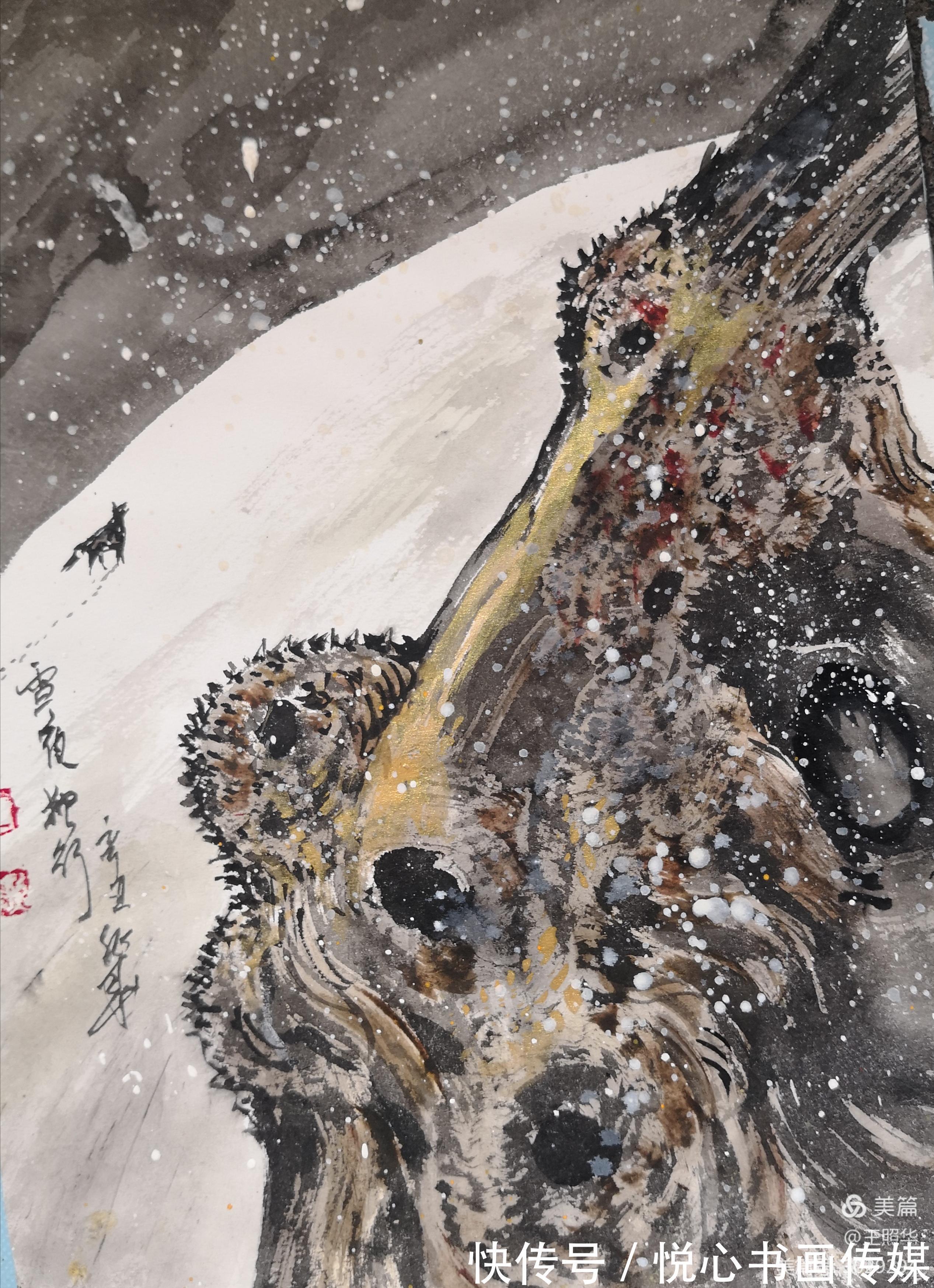 胡杨林$作品突破前人窠臼,当代著名画家王照华虎年新篇《胡杨礼赞》