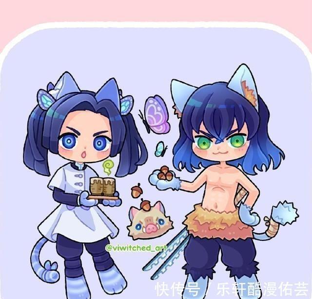 灶门|化身猫咪的《鬼灭之刃》角色，祢豆子呆萌可爱，伊之助很傲娇