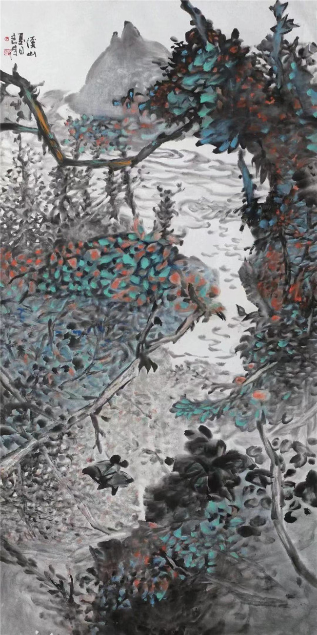 吴良@艺术鉴赏网:山水画名家吴良发“色墨混合”艺术构想