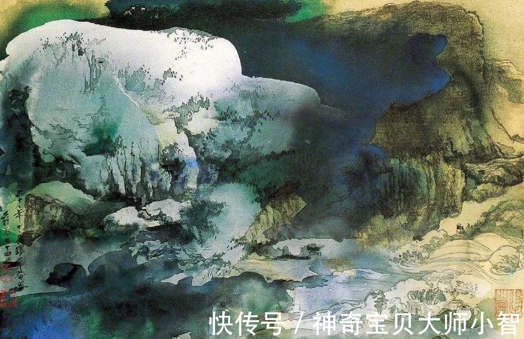 大师@泼彩山水画的最高境界,五百年第一人张大千!