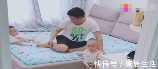 爸爸|爸爸想睡觉,两个孩子蹬鼻子上脸,接下来的画面,憋住别笑