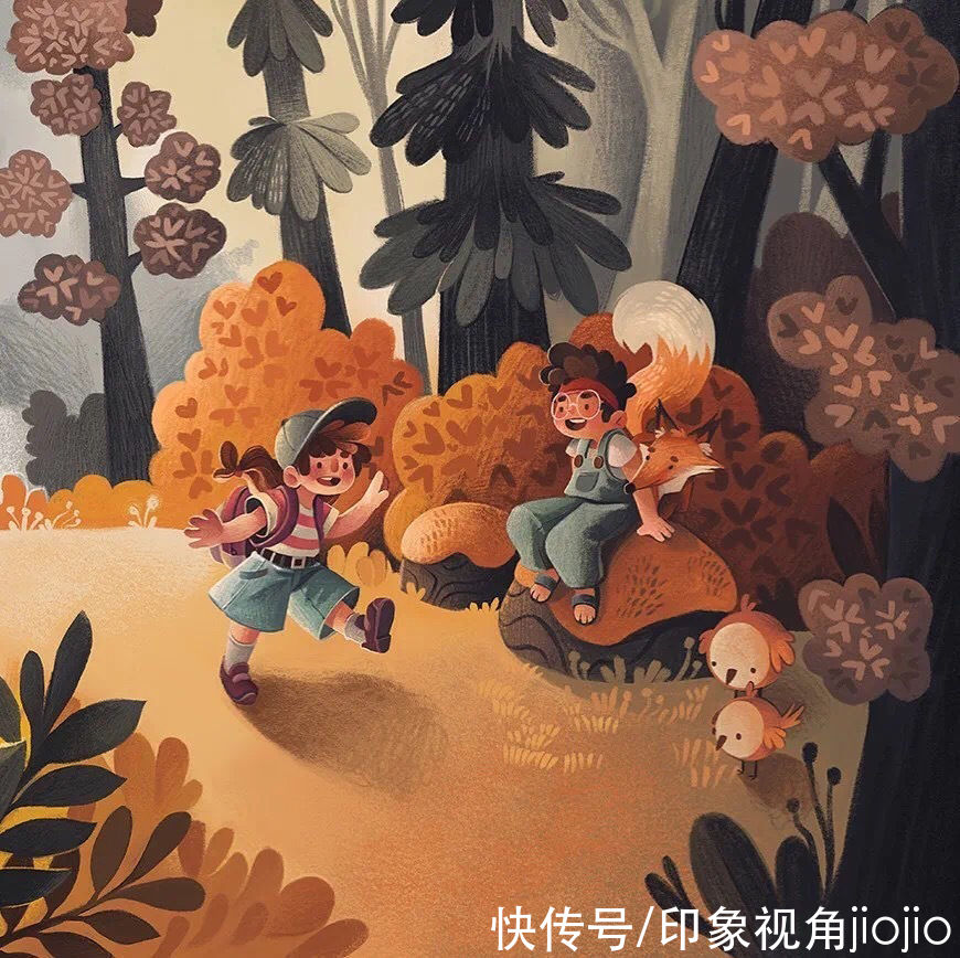 人物插画@可爱灵动的童话风人物角色，画面恰到好处的质感看起来很舒适