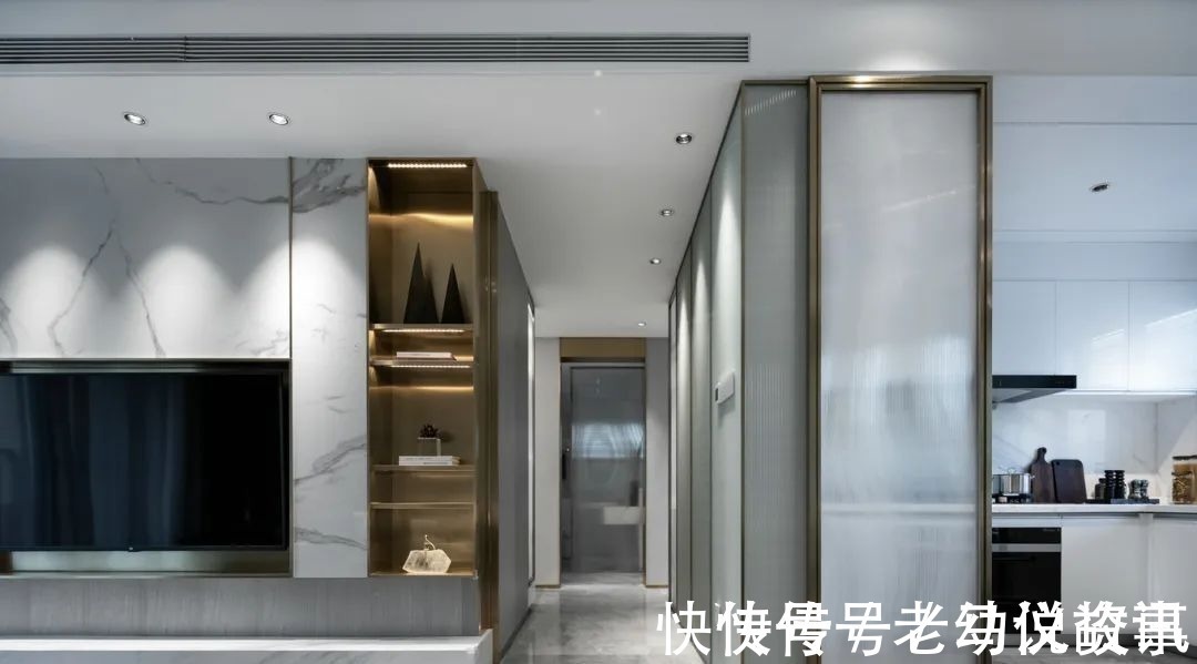 电视墙|100㎡现代轻奢,清淡优雅高级灰,时尚精致好舒适