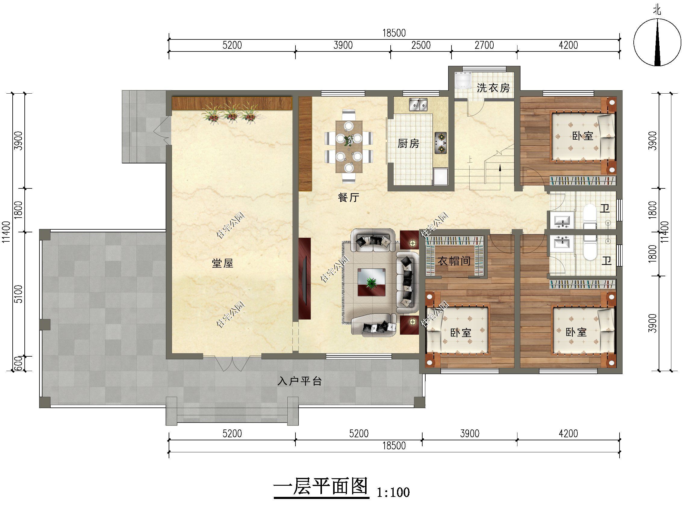 观景台|18×11米大面宽舒适住宅，堂屋搭配观景台，带你享受美好生活