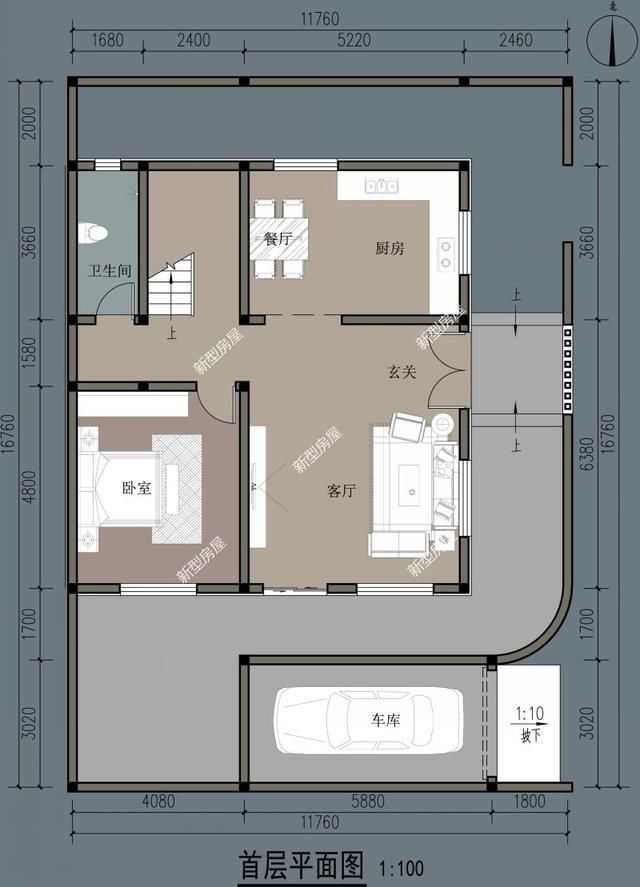 平面|车子买不起，车库必须有！分享几套农村建房图纸，最低25万搞定