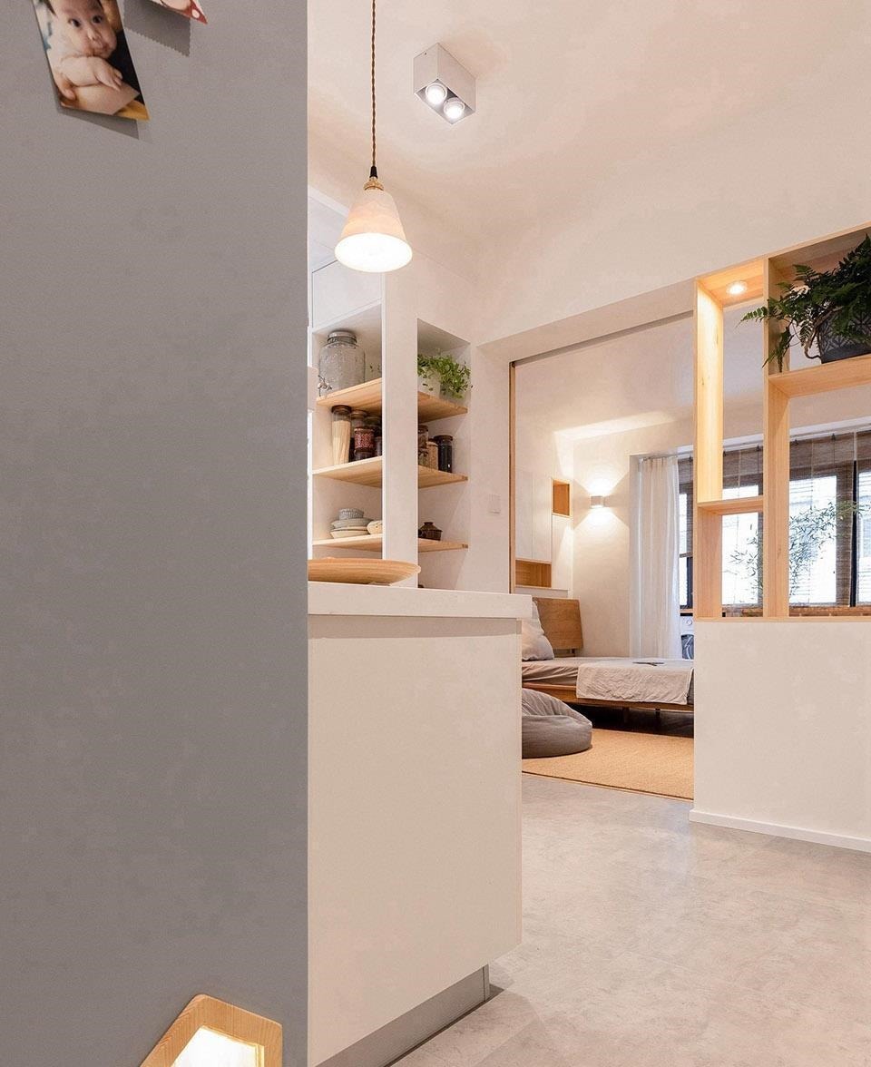 主卧门|45㎡小户型学区房,爆改后“小中见大”,整个家被一眼望穿