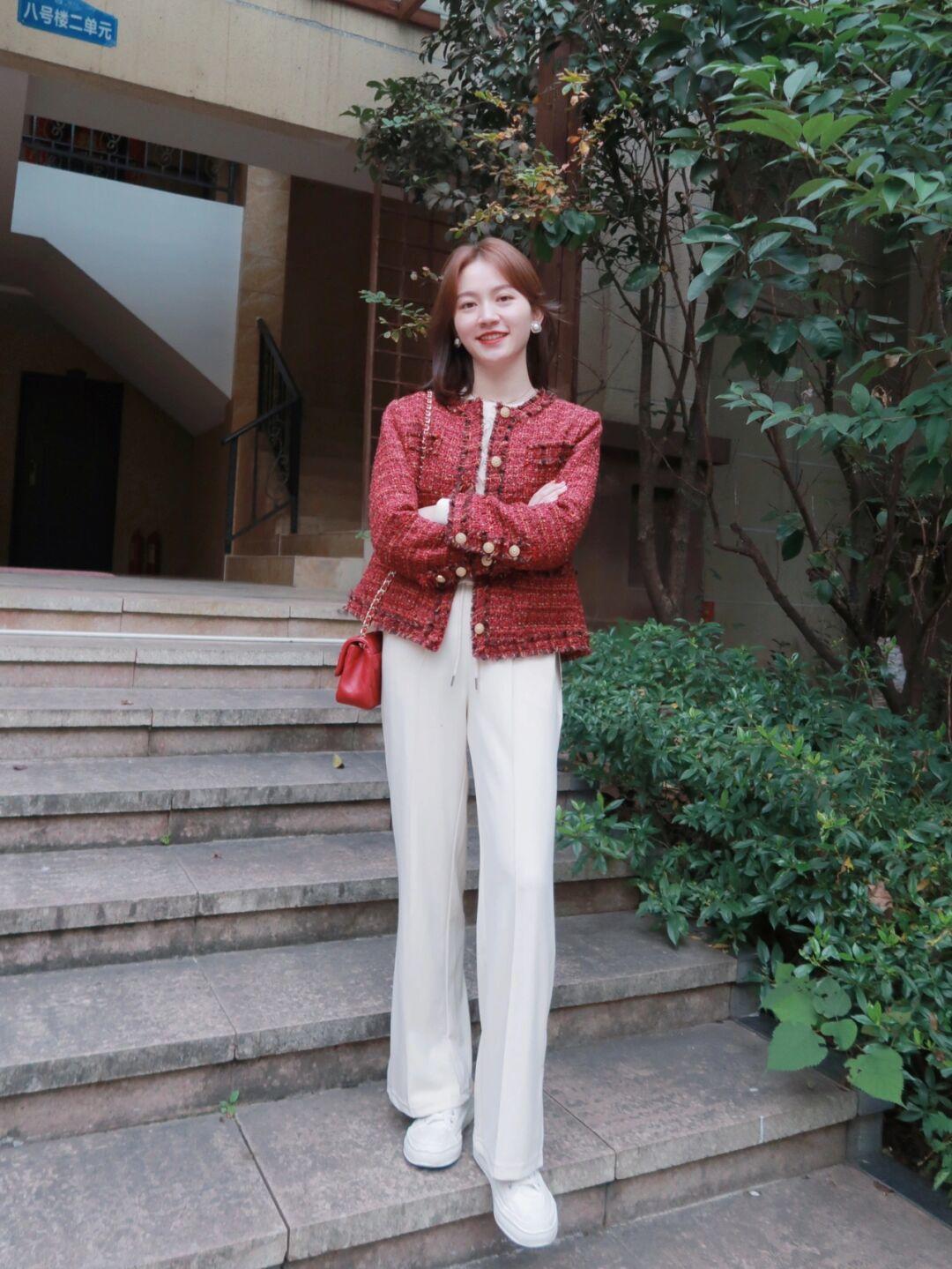 香风|这才是适合普通人的小香风外套，搭配阔腿裤，既有温度又高级洋气