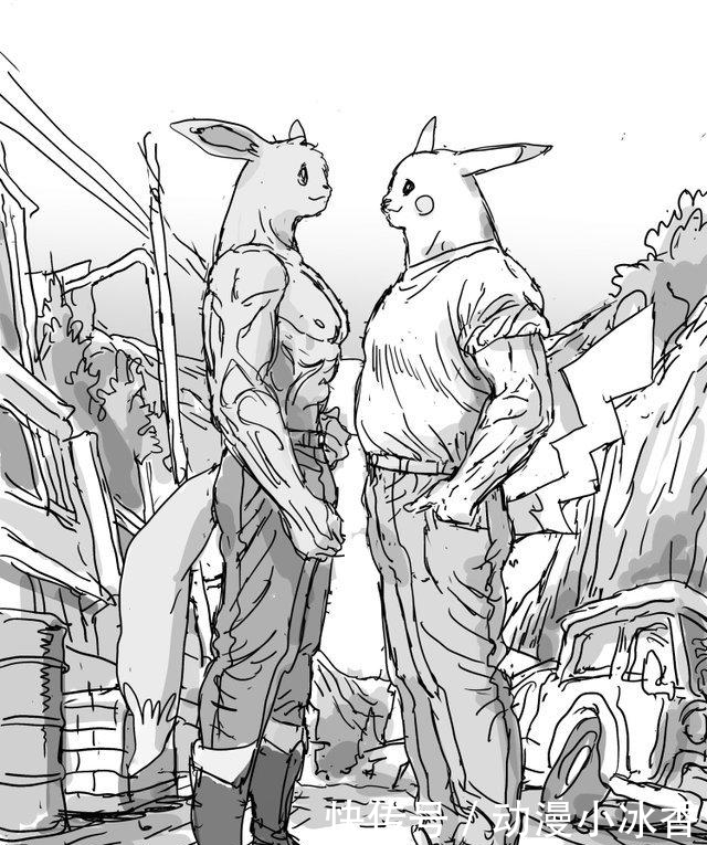 皮神|日本画师画的这组《宠物小精灵》同人,皮卡丘看了想打人