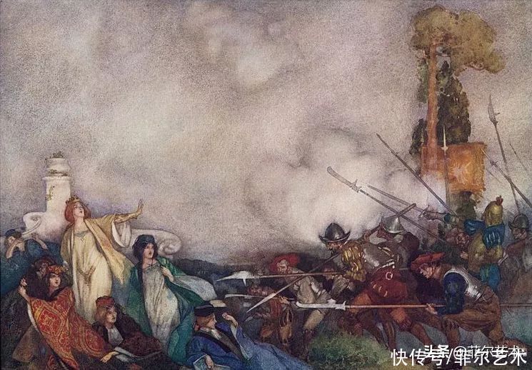 艺术家|苏格兰艺术家弗林特的女子水彩画，美轮美奂