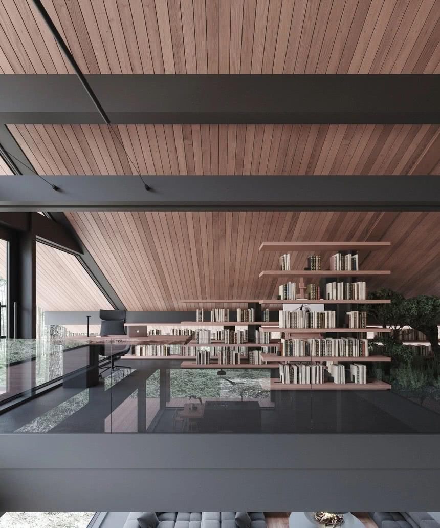 肌理|暗色系现代风格,超级大别墅设计,睿智而冷静的基调,真高级