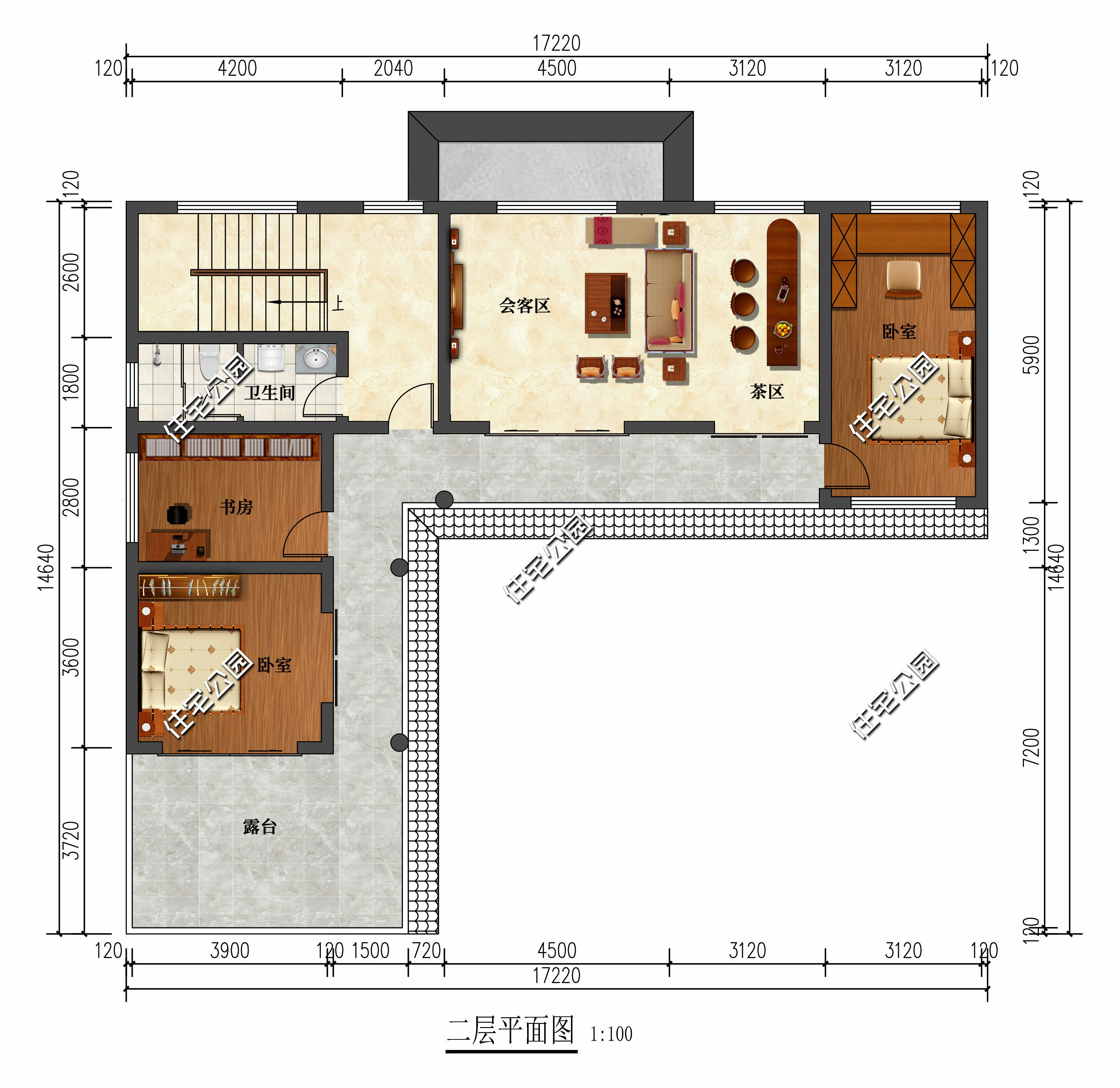 宅基地|客廳南北通透+車庫+庭院，17×19米北面臨街中式小院，實用又舒適