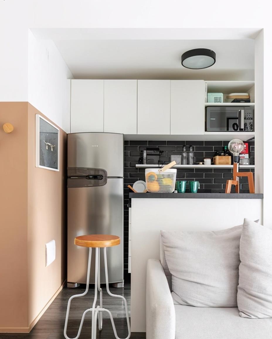 厨房|48㎡小公寓,精雕细琢,细节完美,大房子的功能区一个不少