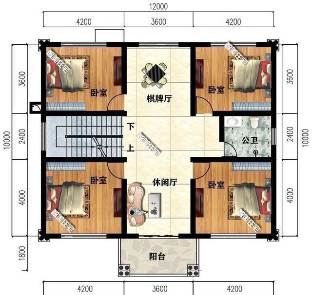 平面图|占地面积120左右,造型简约的两层小别墅,25万盖一栋