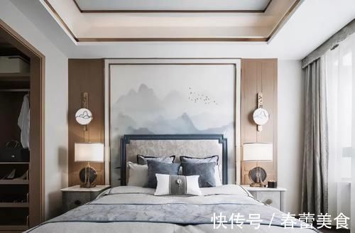 烟灰蓝|125㎡装出不一样的中式，烟灰蓝的加入更清爽，这种美看不腻