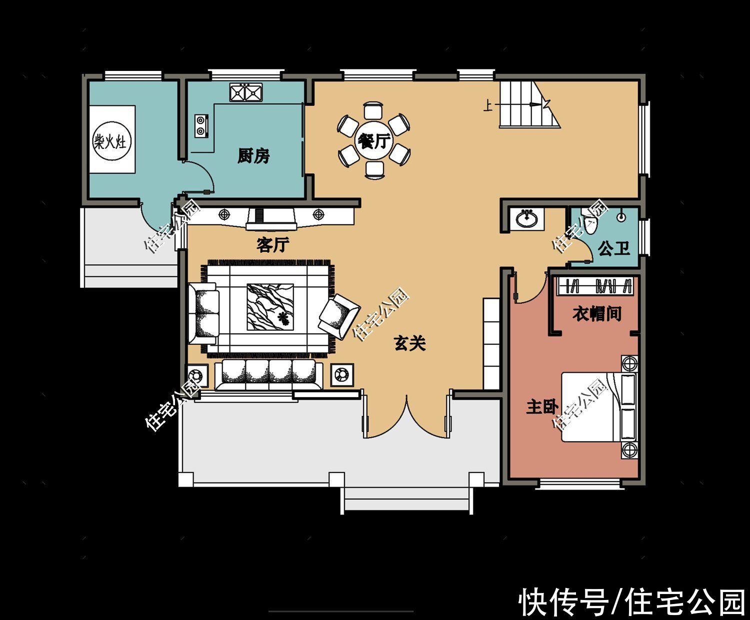 占地面积|10套柴火灶户型推荐，实用性不输城里小区房，尤其是第6套太美了