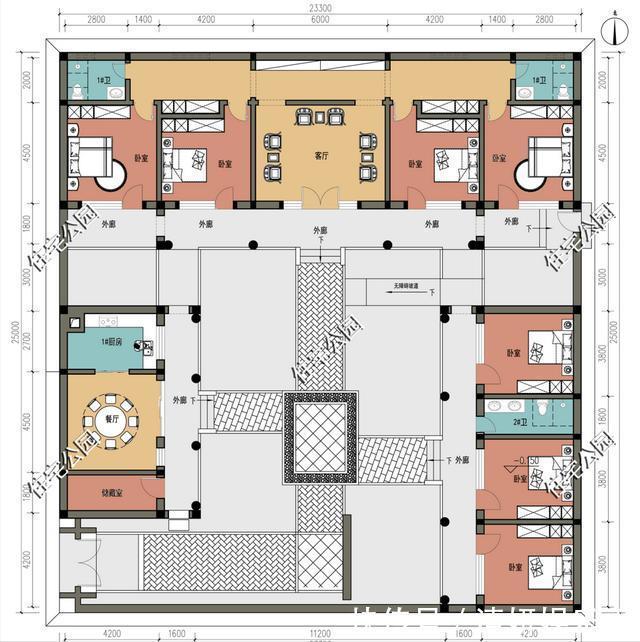 平面|2021年农村建房子,推荐这15套中式小院,造价便宜还实用