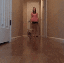 |搞笑GIF:美女的卫衣裙子真不错,这下都知道你身材好了