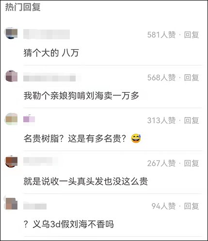 假刘海 香奈儿一片假刘海卖13500元！网友：顿时感觉不缺头发了