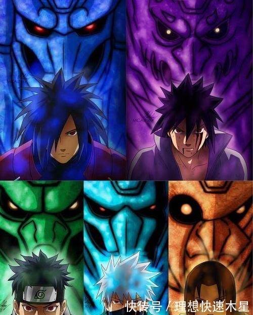 须佐|火影忍者红绿青蓝紫，佐助媲美六道仙人，须佐能乎一览。