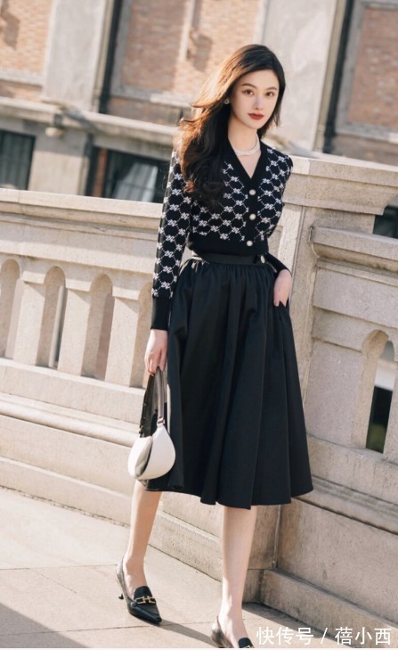 半身裙|新年不要穿得太老气,学博主这样穿针织衫,打造时尚高级感!