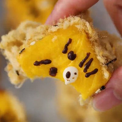 巧克力酱|快手diy可爱小狮子肉松小贝