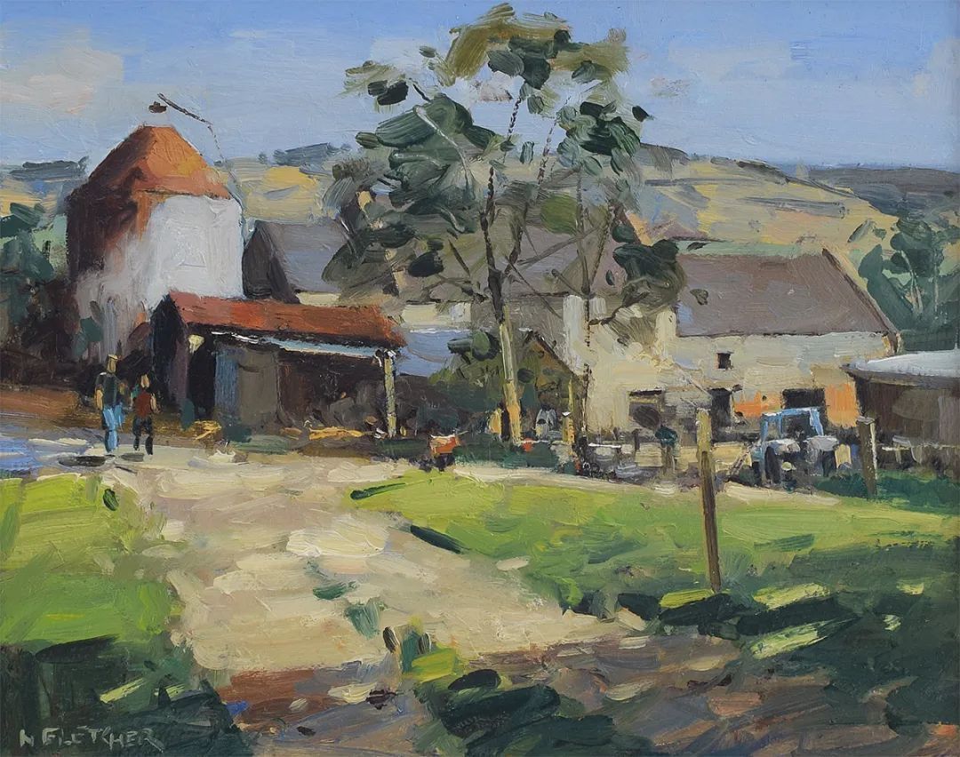 田园风光画@他用画笔,勾勒出一幅幅唯美动人的田园风光画