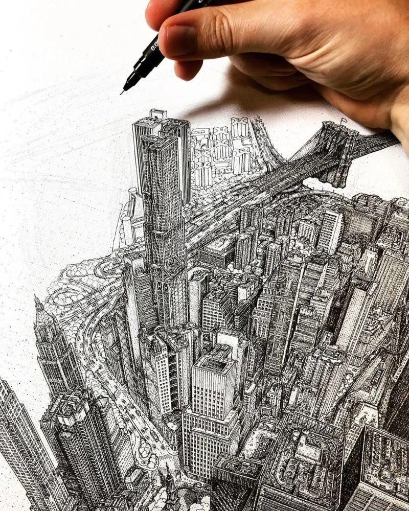 英国小伙用针管笔画出了最美中国地图,独一无二的中国风