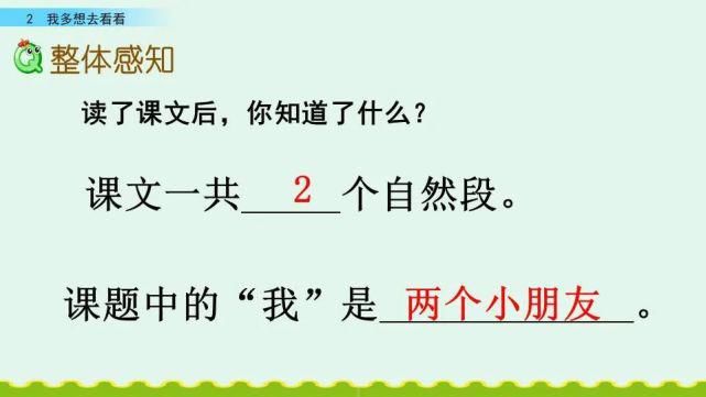 一年级下册语文课文2《我多想去看看》图文详解及同步练习