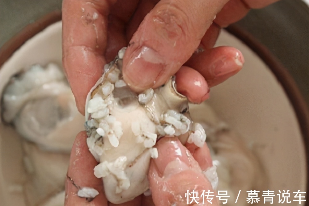褶皱|洗生蚝肉时，放淀粉只对了一半，加点“它”，脏东西自己跑出来