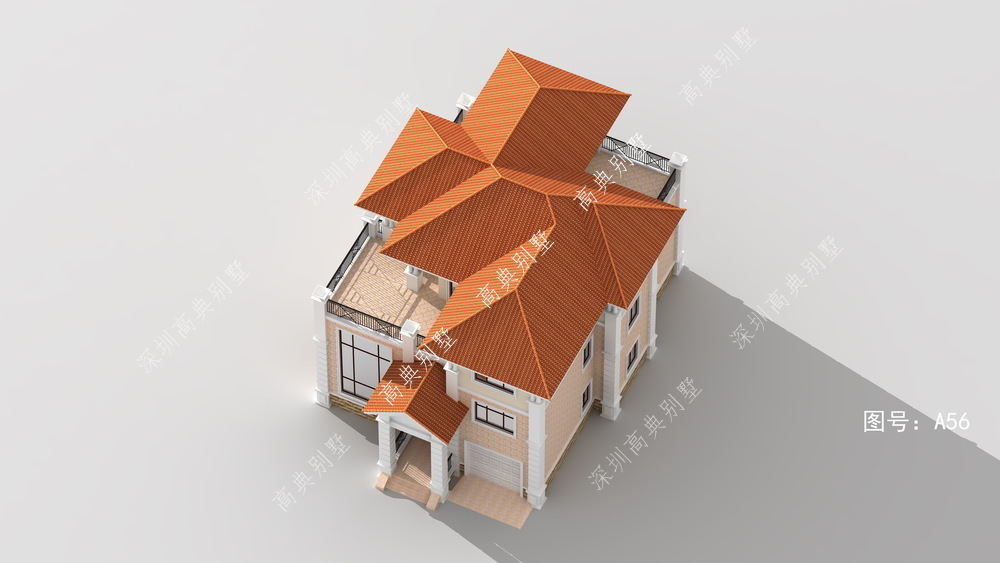 包工|简单的三层欧式别墅，户型方正大气，外观设计精巧。