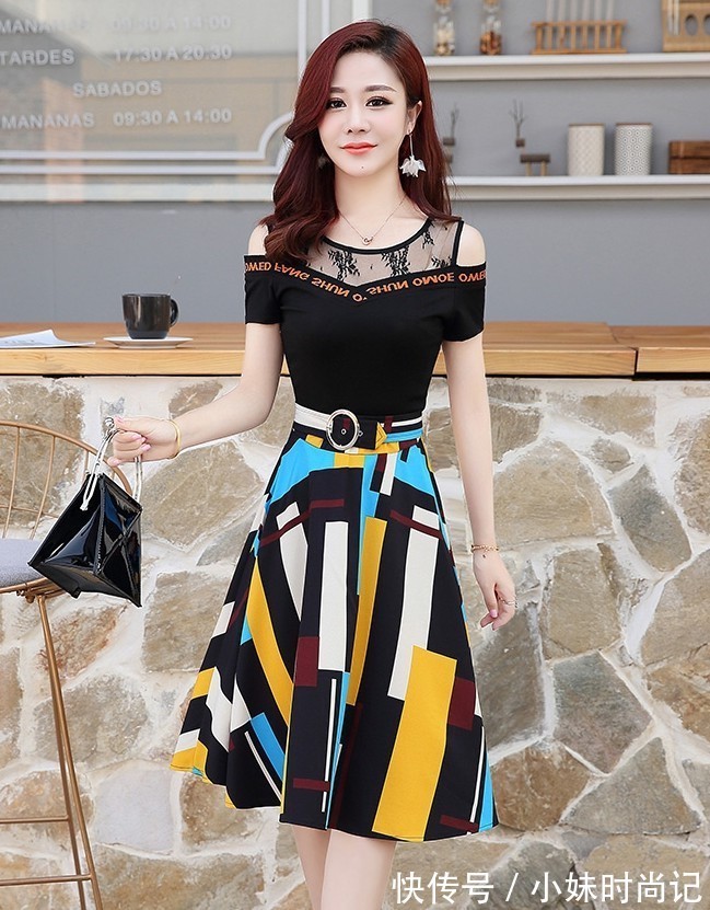 连衣裙|超级气质,小个子的洋气露肩裙子