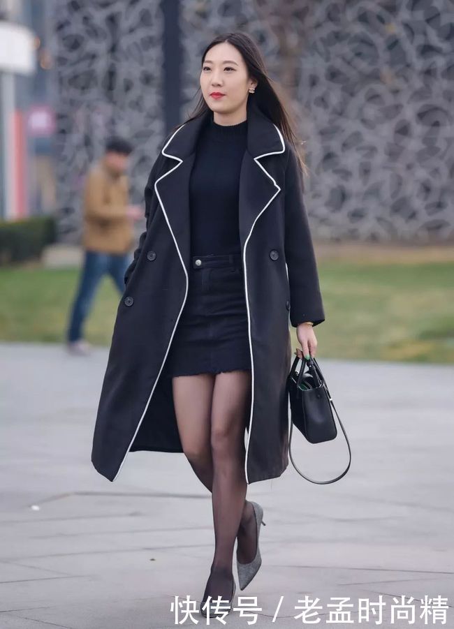 搭配了一|秋冬时尚通勤风穿搭,羊毛呢大衣+半身裙搭配,简单大方有气质