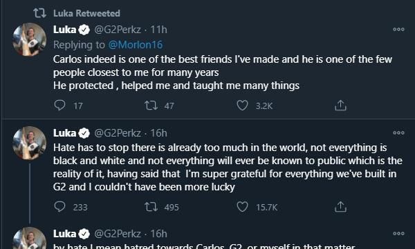 离队|《英雄联盟》G2 战队选手 Perkz 确认离队