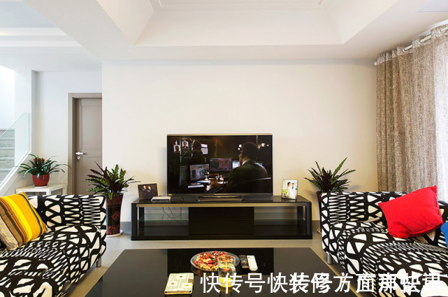 简约风|194平简约风三居室,暖色调的应用,让空间变得温暖热烈起来