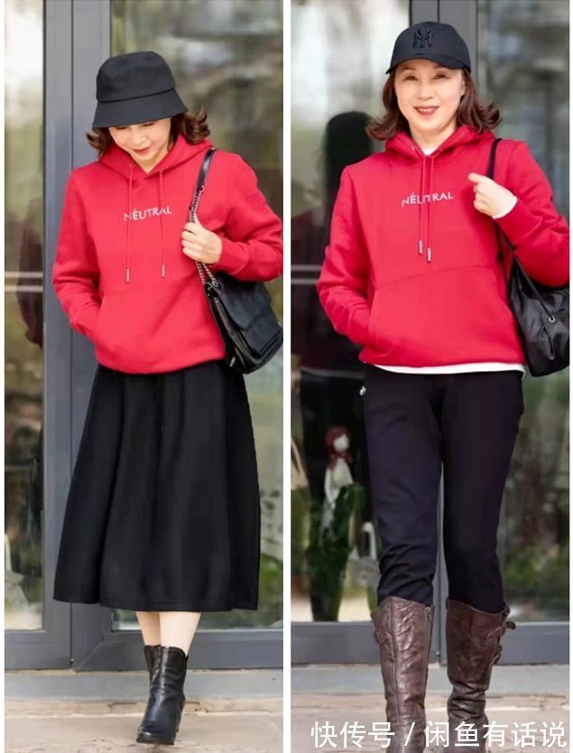 时尚 65岁奶奶用一件“红卫衣”,搭出阿姨辈的精气神,照穿减龄又洋气