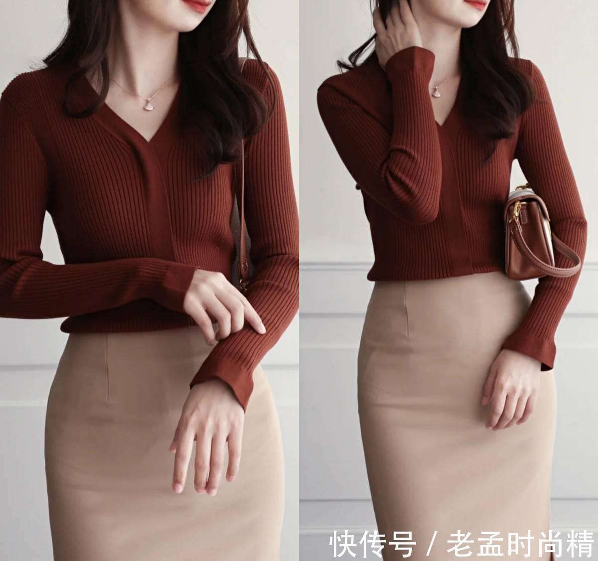 单品 终于找到最适合早春的穿搭!叫“针织衫+半身裙”,优雅显瘦