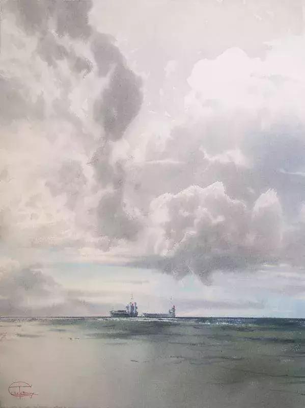 谢尔盖#彩云逐日:谢尔盖笔下的宁静、缥缈,通透与丰富的想象空间