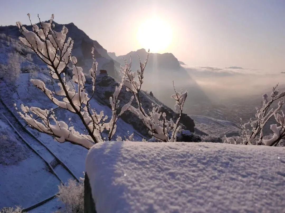 【大美房山】赏！大安山春雪水墨画