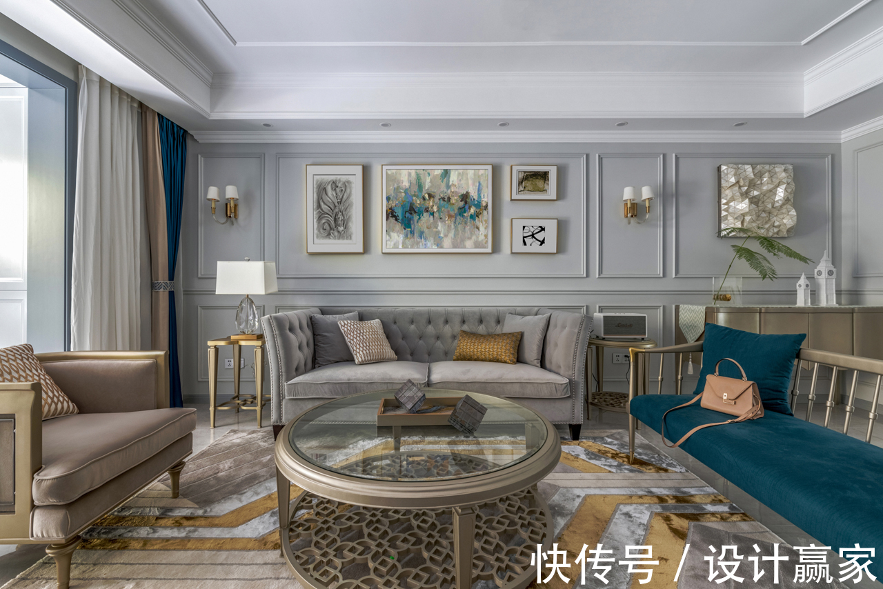 茶室|297㎡时尚美宅，华丽优雅的简美轻奢风，晒晒现场照