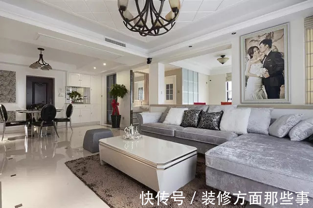 升降机|105平简欧三居室房，欧式设计融入黑白灰色带出不凡的空间感