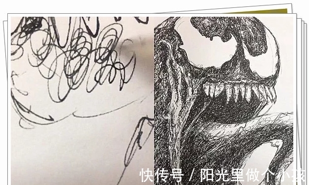 乱画|美术生“线条画”火了，扛住了鸣人，躲开了毒液，败在小丑手里！